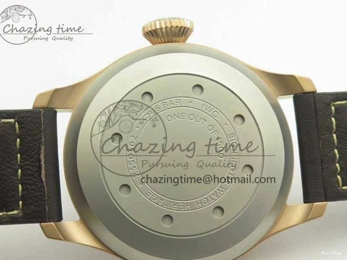 MIROTIME 0331 Big Pilot IW510301 Satin-Polished RG YLF Best Edition Black Dial On Leather Strap A Flexible 7222